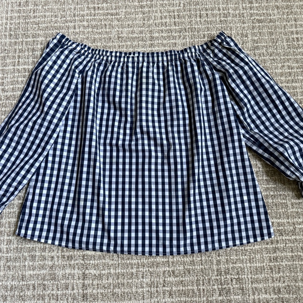 Vineyard Vines Navy and White Checkered Top